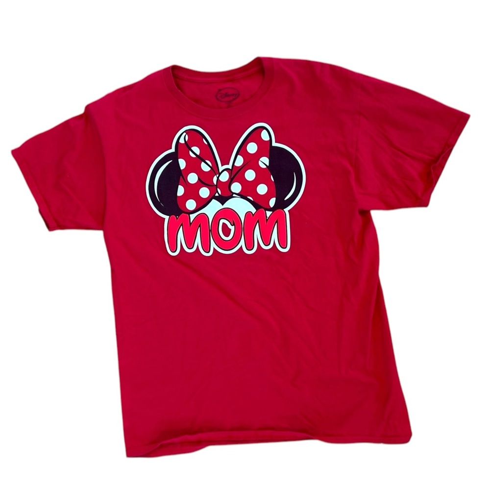Disney Minnie Mouse Ears and Bow Mom Red T-shirt Women’s Large 12 14